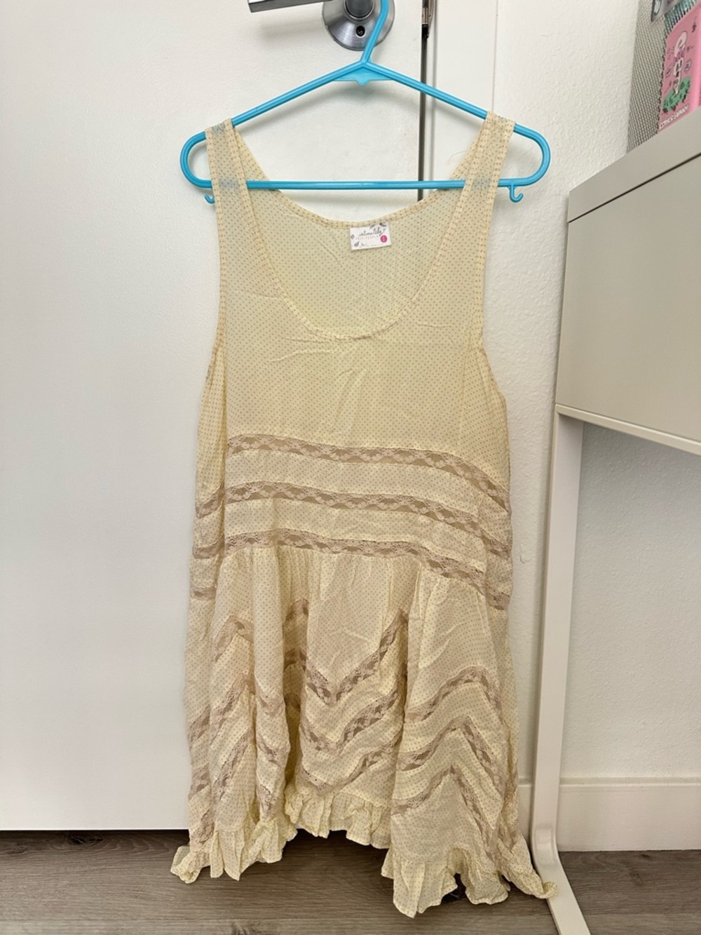 Free People Cream Polka-Dot Sundress
